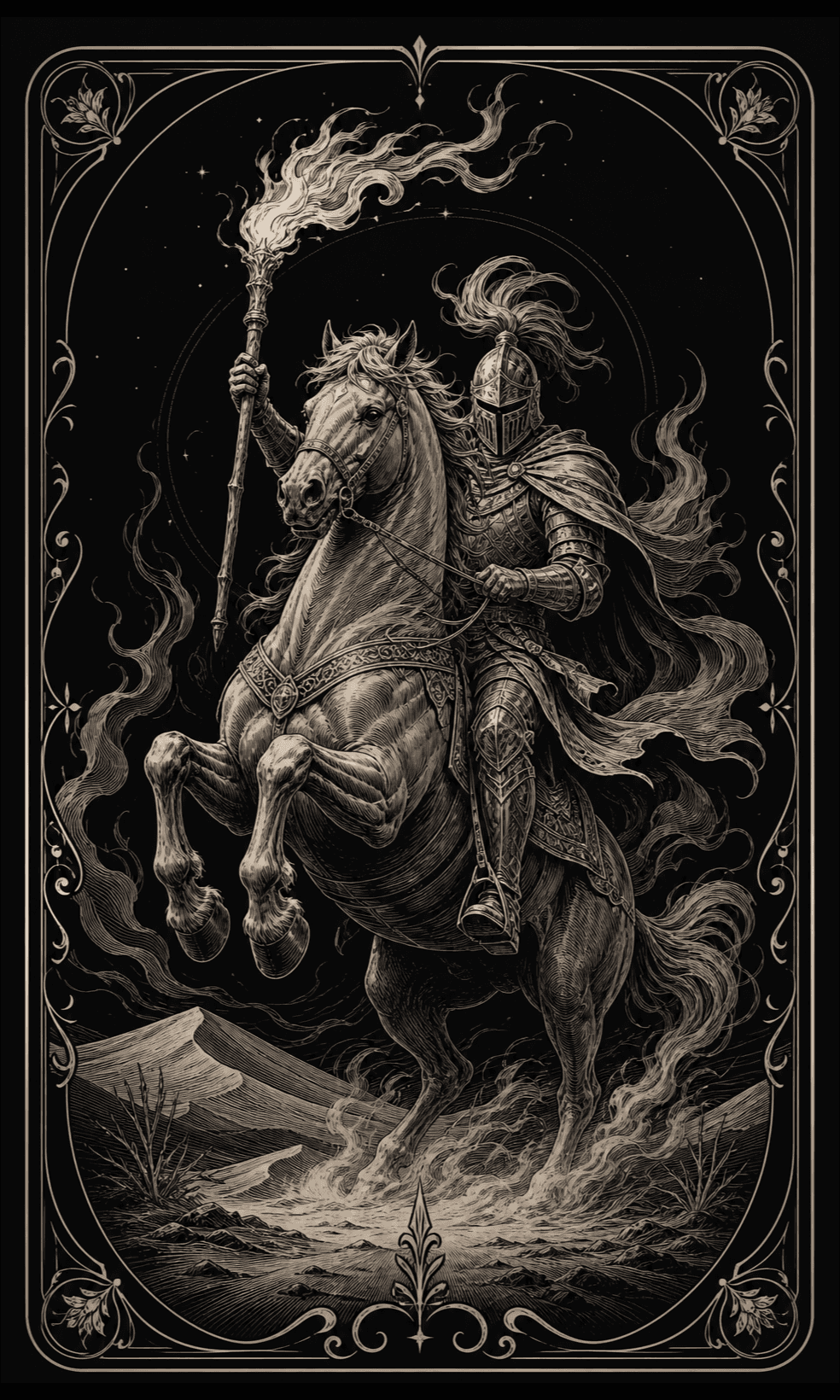 权杖骑士 · Knight of Wands