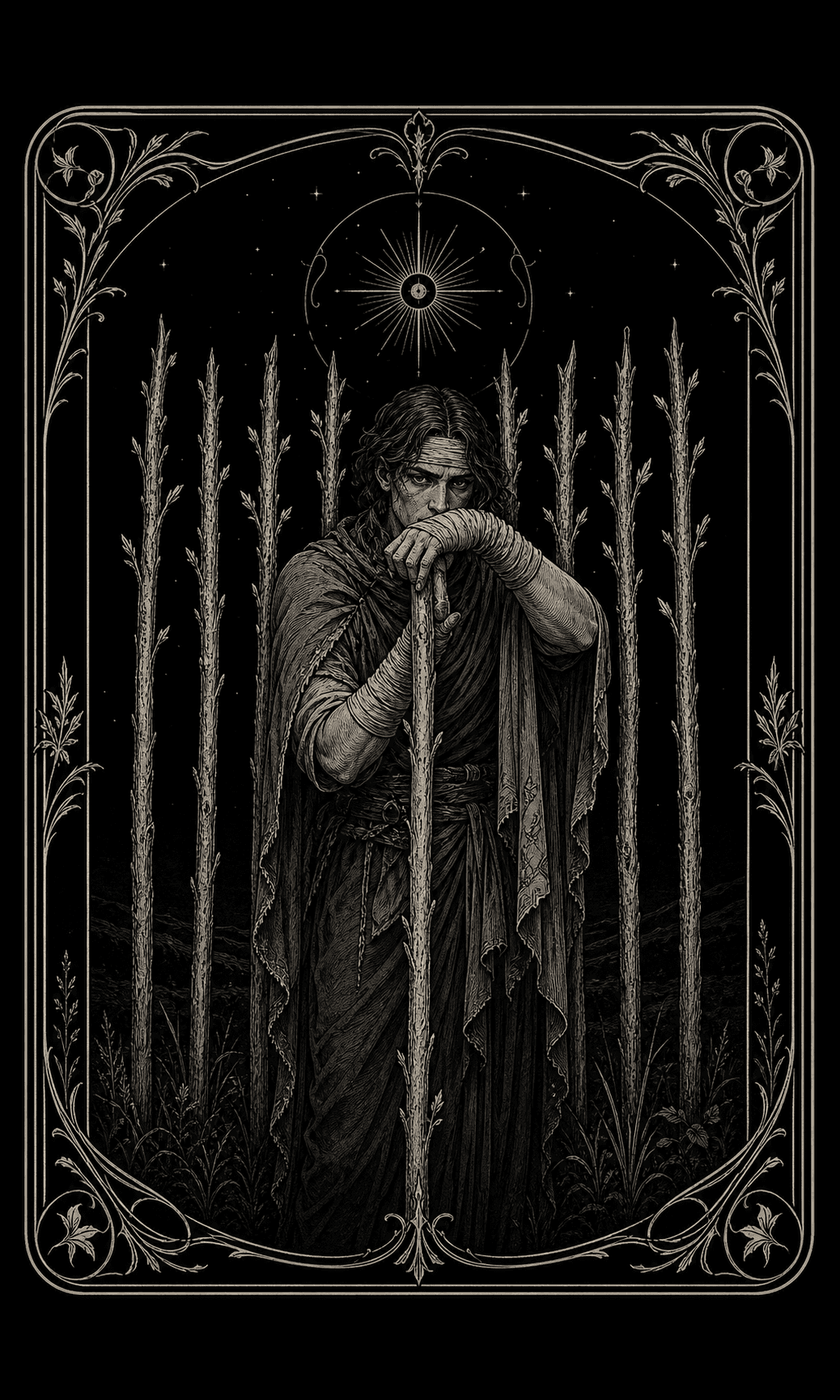 权杖九 · Nine of Wands